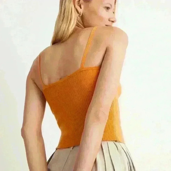 Madewell Corset-Detail Crop Sweater Tank Size Small Sold out online Boho Top - Picture 6 of 9